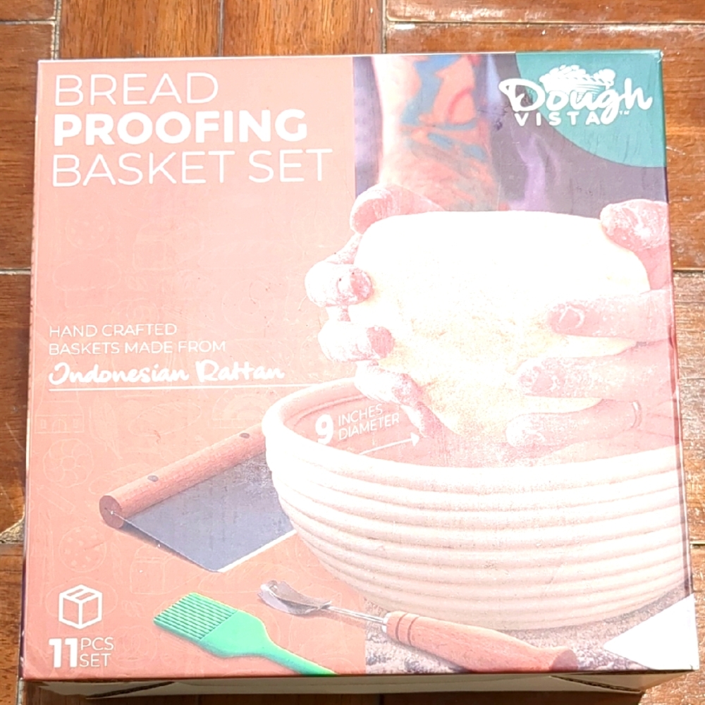 Dough Vista Bread Proofing Basket 11 Piece Set 9" Diameter Bowl NEW IN BOX